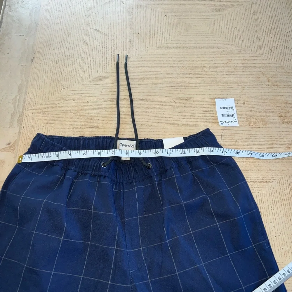 OPEN EDIT Men's E-Waist Plaid Stretch Pants NEW size small